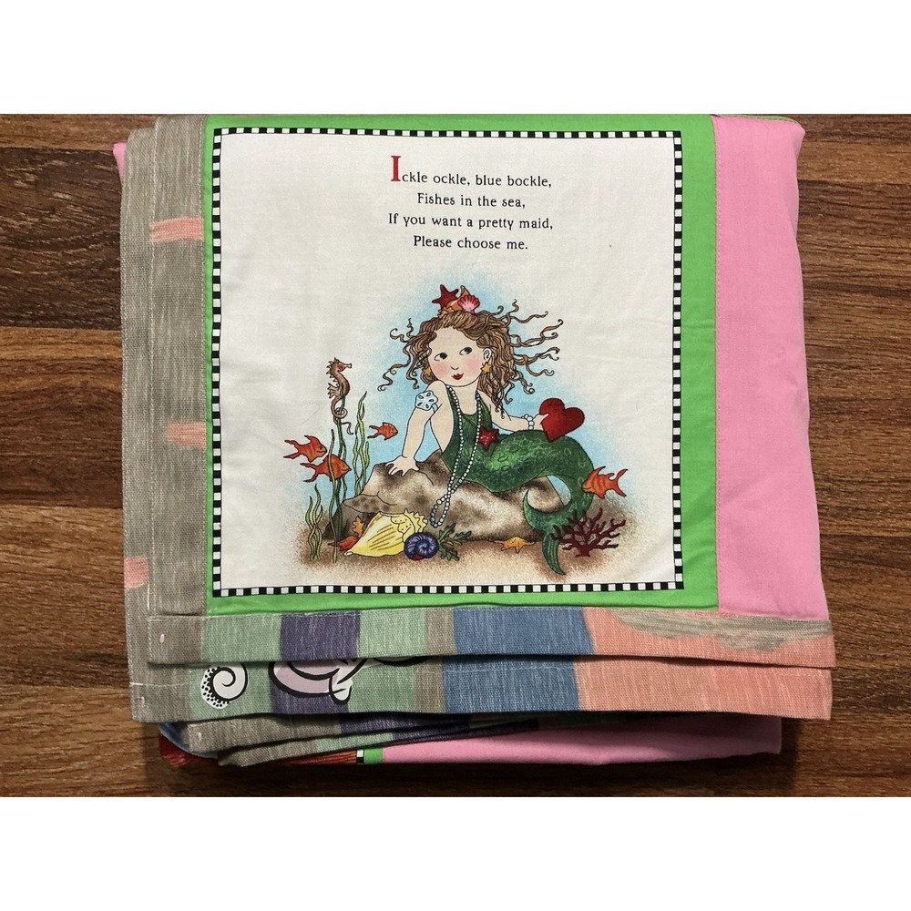 Handmade Mother Goose Quilt Pocket For Book 50in X 50in